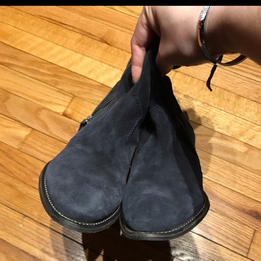 MidCalf Suede Stacks block heeled Zip pointed 9